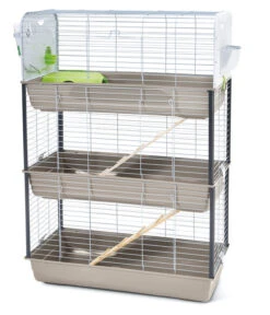 SAVIC Nagerkäfig Caesar Triple, Grau/silber, Ca. B100/H143T50 Cm