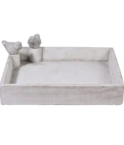 Dobar® Wildlife Vogeltränke Carré, Keramik, Grau, Ca. B29/H5/T29 Cm