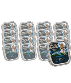 Dehner Wild Nature Nassfutter Für Katzen Gebirgssee Adult, Lachs & Forelle, 16 X 100 G
