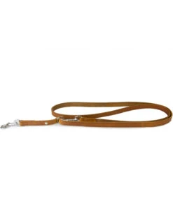 Das Lederband Verstellbare Führleine Basic Weinheim Kastanie